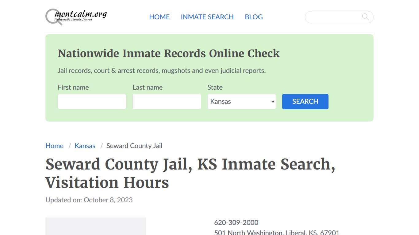 Seward County Jail, KS Inmate Search, Visitation Hours